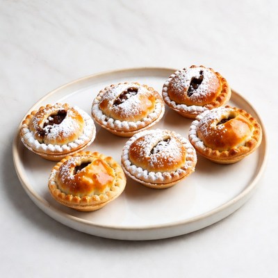 Mincemeat tarts on white plate