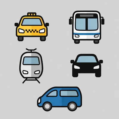 Transportation Vehicles Icon Set