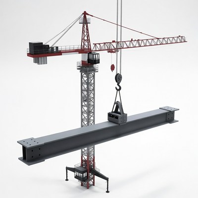 Tower Crane Lifting Steel Beam