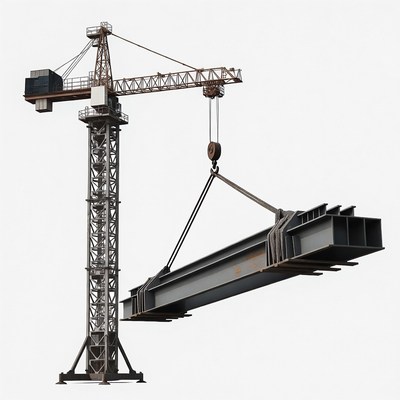 Tower Crane Lifting Steel Beam