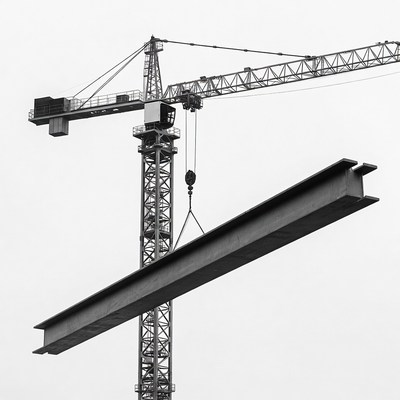 Tower Crane Lifting Steel Beam