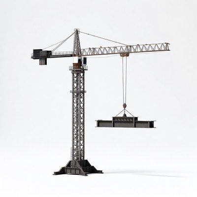 Tower Crane Lifting Steel Beam