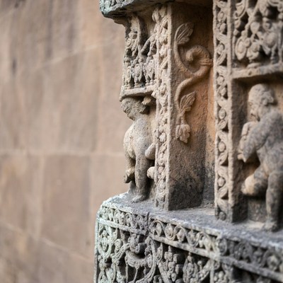 Intricate Indian Temple Stone Carvings