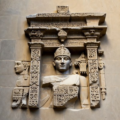 Ancient Stone Carved King Statue