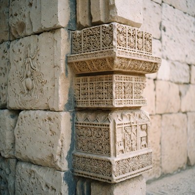 Carved Stone Wall Reliefs