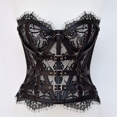 Black Lace Strap Corset