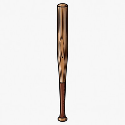 Wooden Baseball Bat Illustration