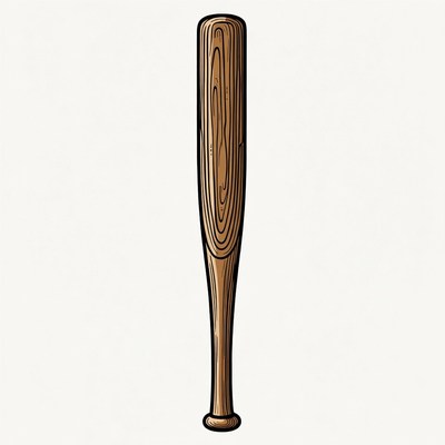 Wooden Baseball Bat Illustration