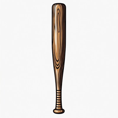 Wooden Baseball Bat Illustration