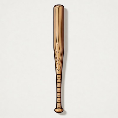 Wooden Baseball Bat Illustration