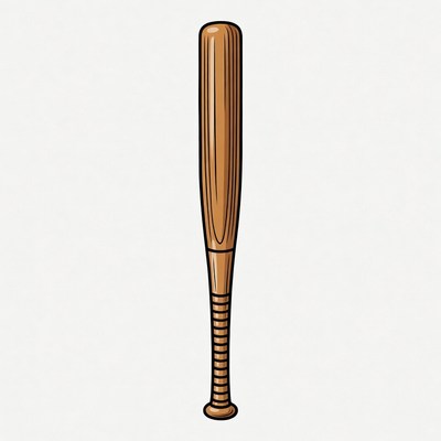 Wooden Baseball Bat Illustration