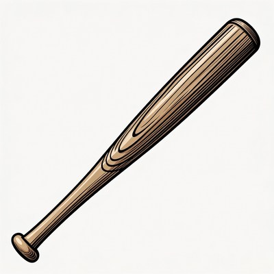 Wooden Baseball Bat Illustration