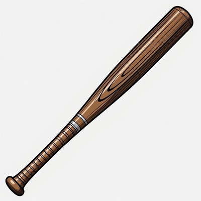 Wooden Baseball Bat Illustration