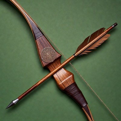 Traditional Longbow with Arrow