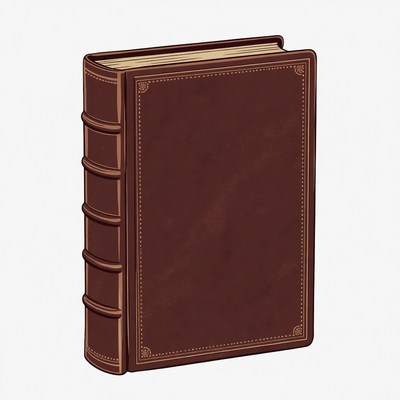 Open Leather Book Illustration