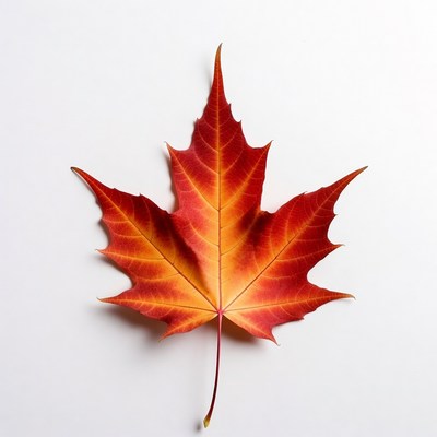 Red Maple Leaf on White