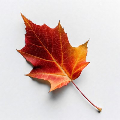 Red Maple Leaf on White