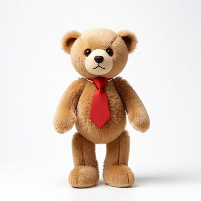 Teddy bear wearing red tie
