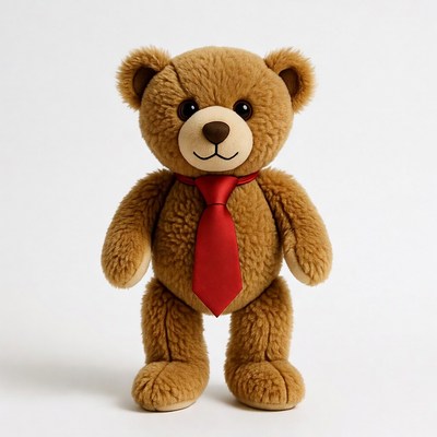 Teddy bear wearing red tie