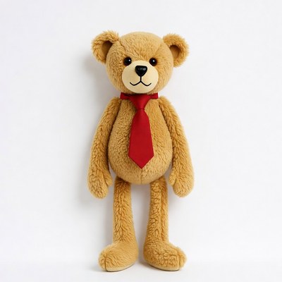 Teddy bear wearing red tie