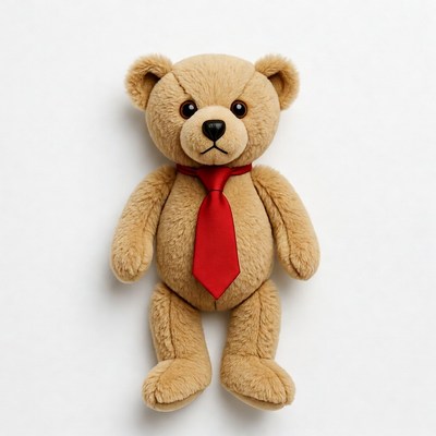 Teddy bear wearing red tie