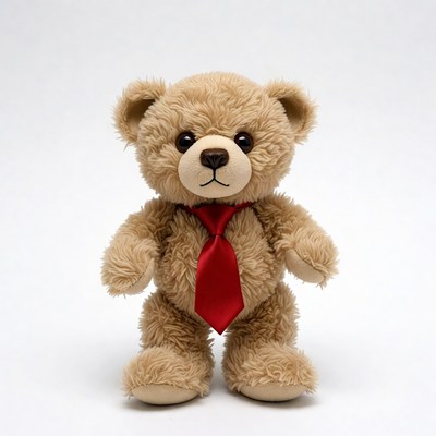 Teddy bear wearing red tie