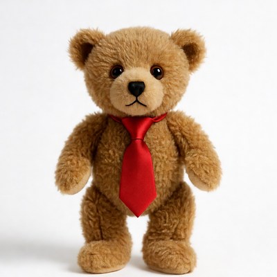 Teddy bear wearing red tie