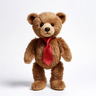 Teddy bear wearing red tie