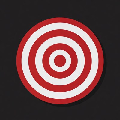 Red Target with White Concentric Circles