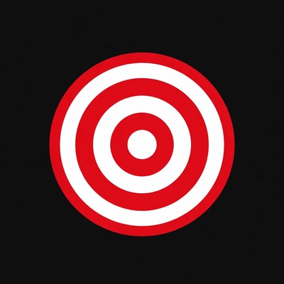 Red Target with White Concentric Circles
