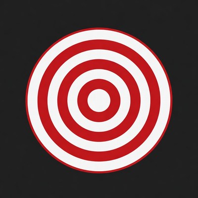 Red Target with White Concentric Circles
