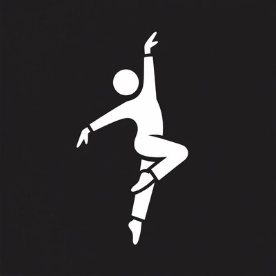 Dancing silhouette on black background