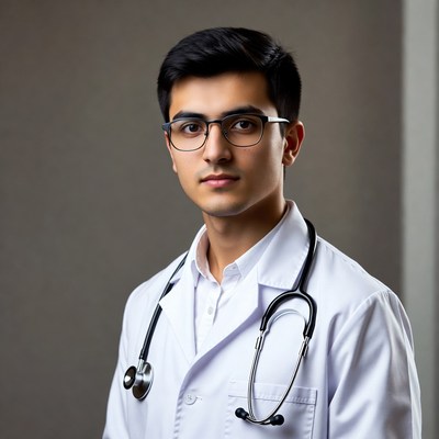 Young Asian male doctor with stethoscope