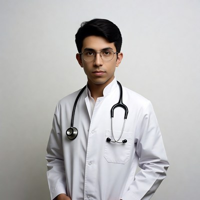 Young Asian male doctor with stethoscope