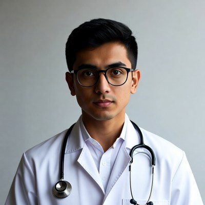 Asian male doctor with stethoscope
