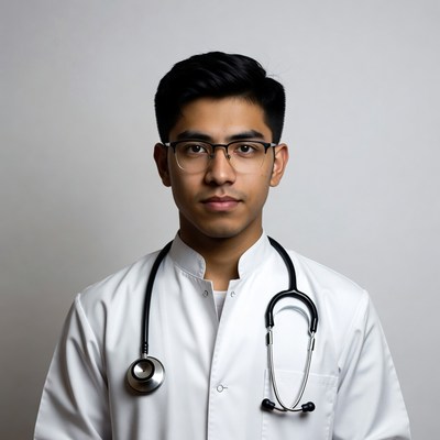 Asian male doctor with stethoscope