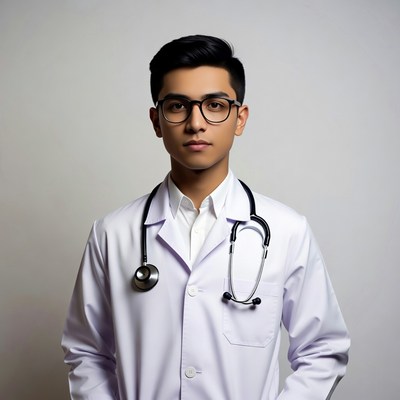 Asian male doctor with stethoscope