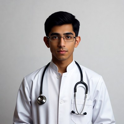 Young Asian male doctor with stethoscope
