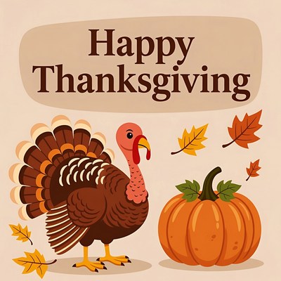 Happy Thanksgiving Turkey Pumpkin