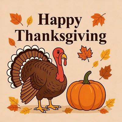 Happy Thanksgiving Turkey Pumpkin
