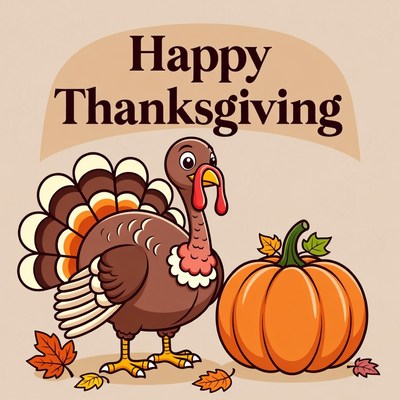 Happy Thanksgiving Turkey Pumpkin