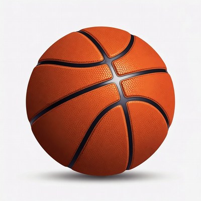 Orange basketball on white background