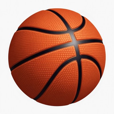 Orange Basketball on White Background