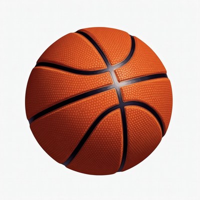 Orange basketball on white background