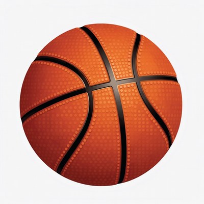 Orange Basketball on White Background