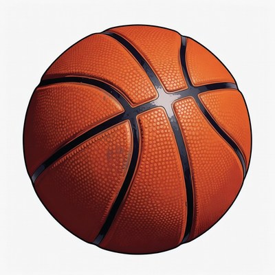 Orange Basketball on White Background