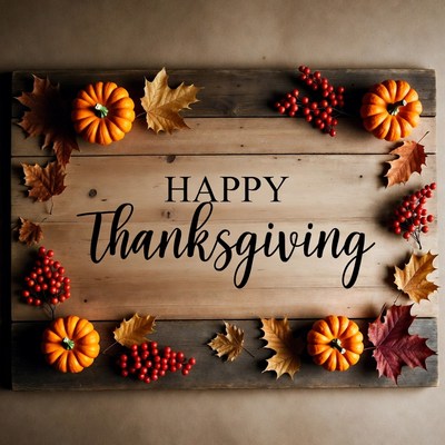 Happy Thanksgiving Wooden Sign