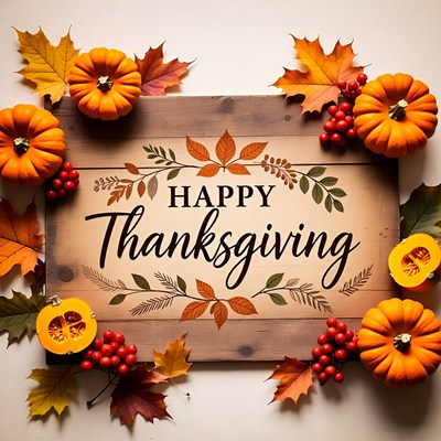 Happy Thanksgiving Wooden Sign