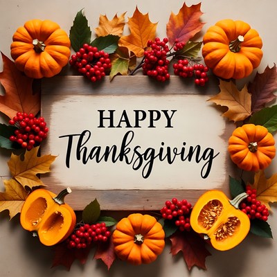 Happy Thanksgiving Pumpkins Frame