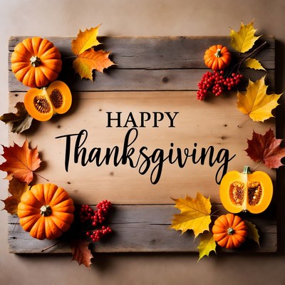Happy Thanksgiving Wooden Sign